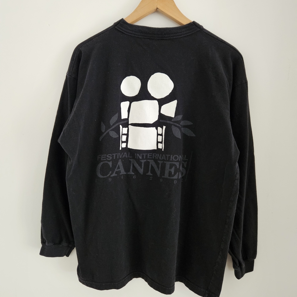 Spirit Black Long Sleeve Cannes Festival Graphic Shirt